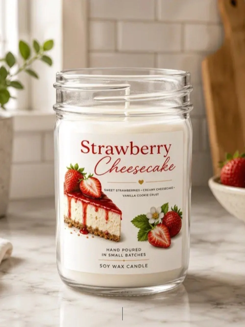 Strawberry Cheesecake Soy Wax Candle